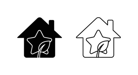 Obraz premium Modern house designs with star and leaf symbols Vector