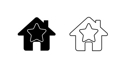 Modern house icon with star design, minimalist home symbol, vector illustration Vector