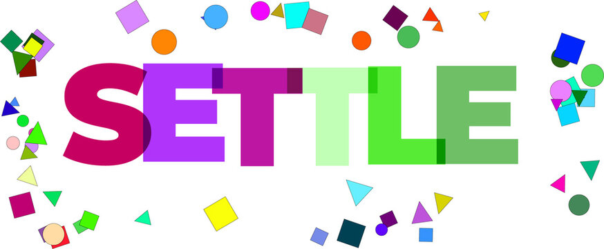 Colorful settle text graphic design element on transparent background