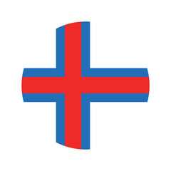 Naklejka premium Official Flag of Faroe Islands Round Icon Isolated on Transparent Background