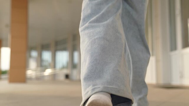 girl goes to school climbing steps, child goes to class holding book hand, educational program, child kid first grader holding book hands runs class, child goes school, child school backpack goes