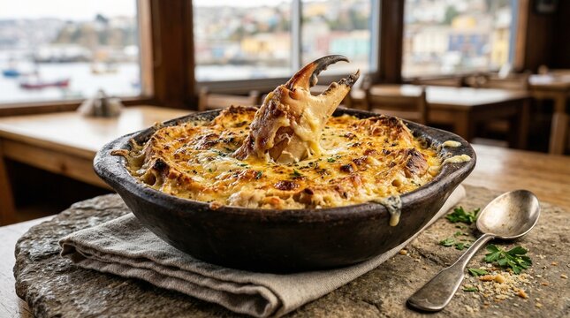 Chilean Crab Casserole Pastel de Jaiba in Clay Bowl