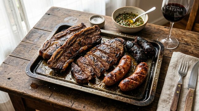 Mixed Argentinian Parrillada Grill with Various Meats