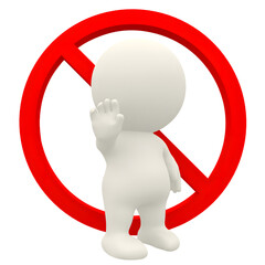 3d man holding no smoking sign