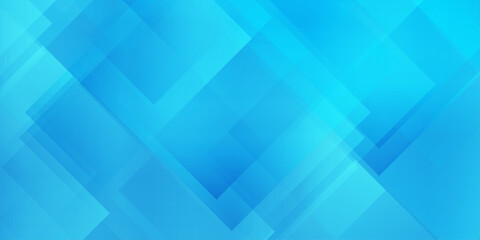 Abstract blue geometric background with overlapping transparent square shapes and diagonal lines for modern tech design