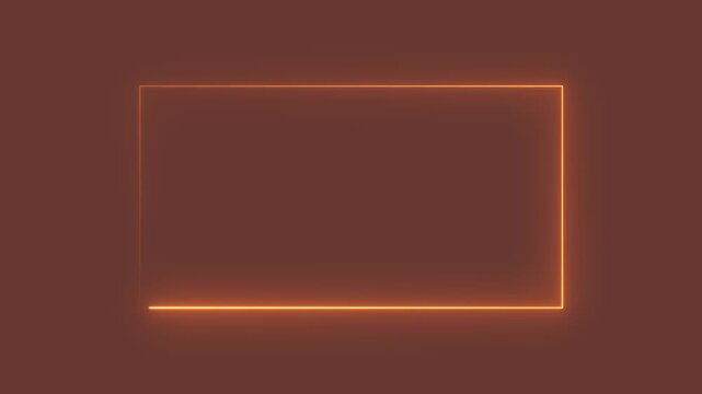 abstract glowing neon rectangle frame animation green screen 4k. Bright neon border frame effect isolated on background.