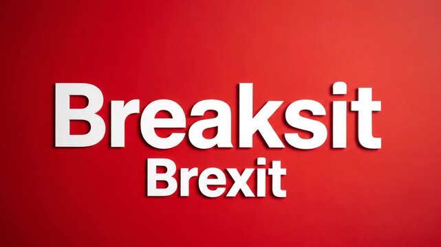 Breaksit and Brexit words on bold red background
