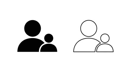 Family icons set, parent and child symbols, minimalist people figures, vector illustration Vector