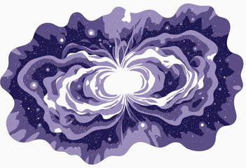 Obraz premium Vivid Cosmic Explosion with Vibrant Nebulous Shapes Illustrating Mystical Galactic Events and Energetic Starbursts in Expansive Cosmic Space Illustration