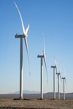 Wind turbines in Atacama Desert, Chile