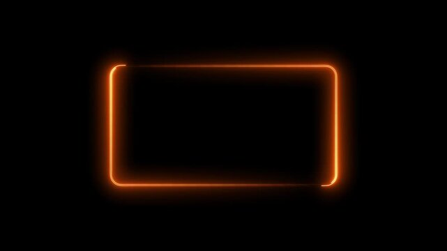 Rectangle glowing neon frame background animation, Glowing neon rectangle border frame in the shape rectangle.