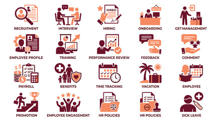 Naklejka premium human resources, hr, hr icons, human resource icon, recruitment, hiring, employee, employees, staff, team, teamwork, people, user icon, group icon, organization, management, leadership, business, corp