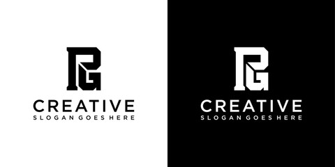 PG or GP initial letter logo design vector template