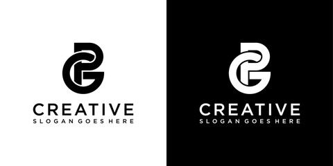 PG or GP initial letter logo design vector template