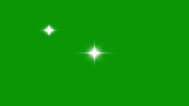 Sparkle Star light effect, sparkling Twinkle stars, Sparkling stars shine animation on green background, Twinkle lights, shine twinkle magic, 4k star sparkle vector doodles, glowing light effect,