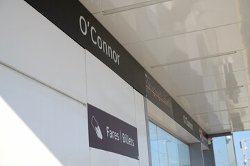 Obraz premium Eglinton Line 5 O'Connor stop at Victoria Park Av canopy, Toronto