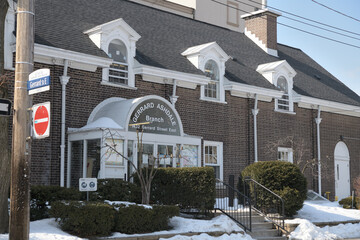 Obraz premium historic entrance to Toronto Public Library - Gerrard/Ashdale Branch at 1432 Gerrard St E