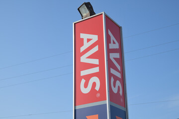 Obraz premium sign at Avis Car Rental located at 1474 Victoria Park, North York, Toronto