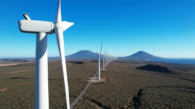 Sustainable Energy Future: Wind Turbines in a Vast Landscape for Renewable Power Generation and Environmental Concepts.