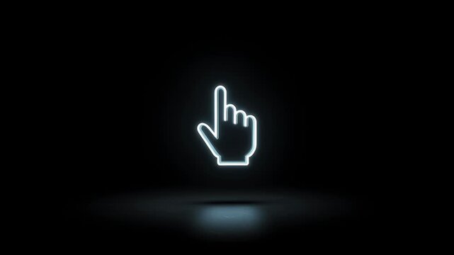 A glowing cursor icon is displayed in different frames on a dark background while remaining in the same position each time.