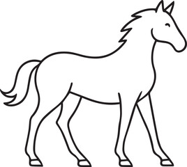 Fototapeta premium Majestic Horse Black Silhouette Vector Illustration