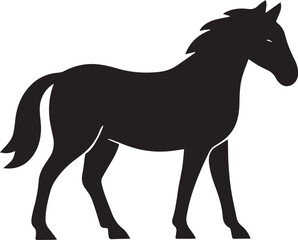 Obraz premium Majestic Horse Black Silhouette Vector Illustration