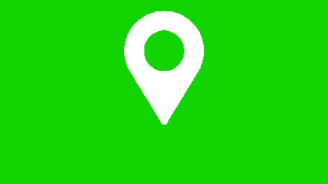 map pointer icon on green background