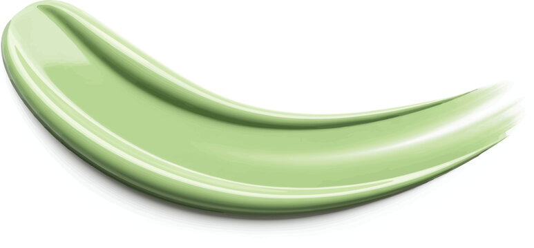 Smooth swatch of light green correcting concealer curves gracefully across.