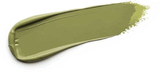 Fototapeta premium Single smooth swatch of dull green clay mask demonstrates natural skin.