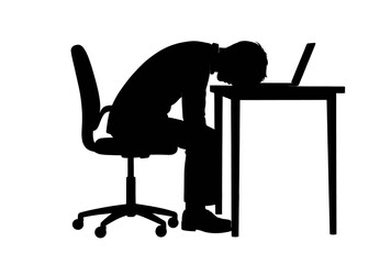 tired worker sleeping on his desk