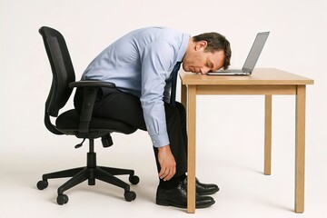 tired worker sleeping on his desk