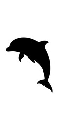 Fototapeta premium Black silhouette of a jumping dolphin.