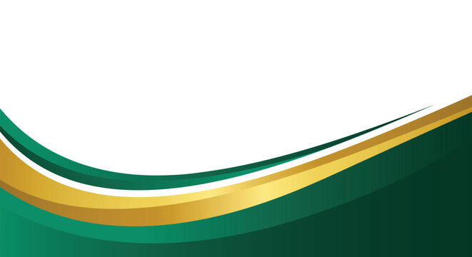 Elegant Green and Gold curve Header or footer background suitable for Certificate Templates,Invitation and Professional Presentation