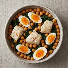 Top View Potaje de Vigilia Cod and Chickpea Stew