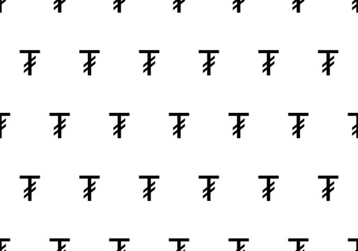 Seamless pattern with tugrik coins icon. Mongolian currency symbol. Mongolia currency