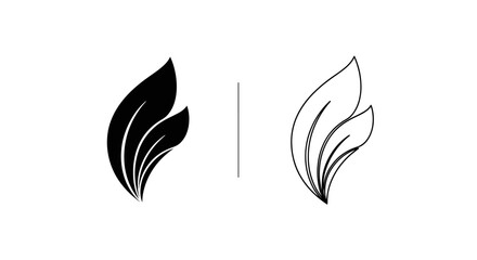 Fototapeta premium Minimalist flame design: abstract fire illustration, vector art, and graphic elements Vector