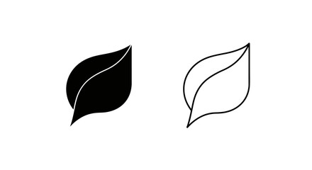 Minimalist leaf designs in black and white for modern and minimalist aesthetics Vector