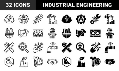 Fototapeta premium Smart construction and civil engineering hybrid symbols featuring industrial tools merged with digital circuit paths and automated sensor technology
