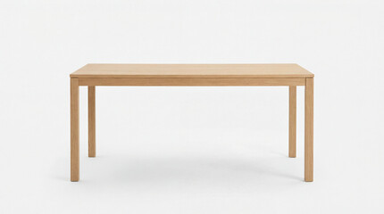 Fototapeta premium Minimalist Wooden Table: A simple, elegant wooden table, showcasing clean lines and a natural finish. Designed for functionality and style, this piece blends seamlessly into any modern interior.