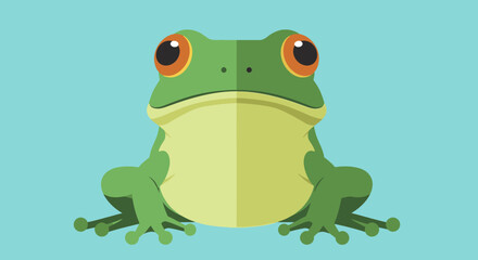 Obraz premium Cartoon Frog Illustration with Big Eyes.