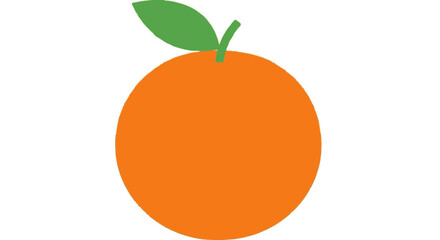 Orange Fruit with Green Leaf Illustration.