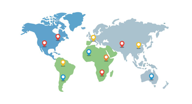 World Map with Markers.