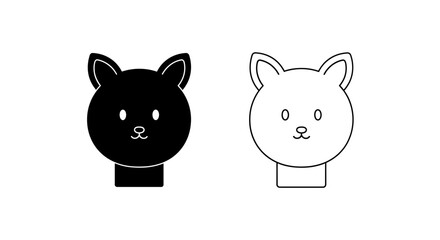 Obraz premium Black and white cat silhouette design, minimalist cat illustration, pet portrait Vector