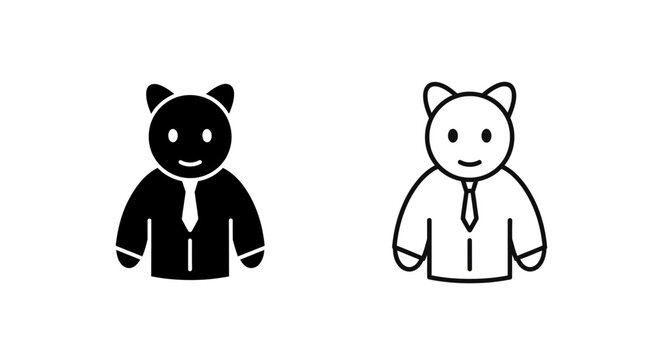 Cute cartoon cat characters dressed professionally for business and office work Vector
