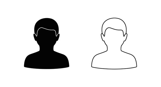 Black and white silhouette of a man wearing glasses and a bald man Vector