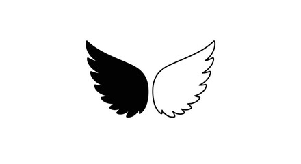 Black and white angel wing design vector illustration Vector