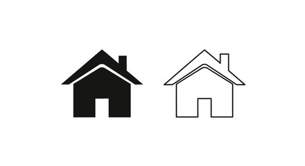 Modern minimalist house icon set, simple home symbol design, vector illustration Vector