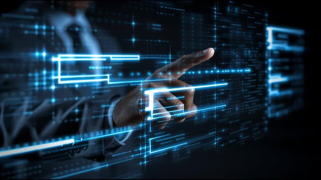 User interacts with a digital interface for document approval and reject detection using touch gestures for navigation and selection