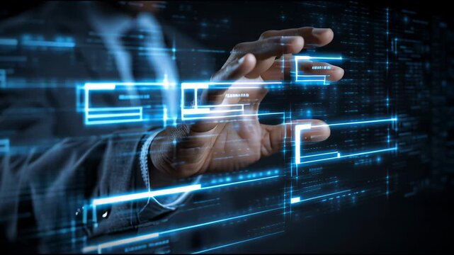Individual uses a touch interface to approve or reject documents while interacting with a digital system, showcasing its functionality.