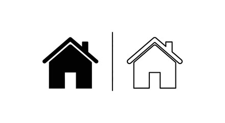 Modern house icon design, minimalist home symbol, simple house graphic, clean house Vector